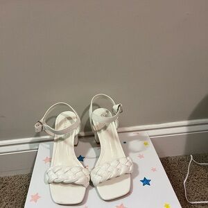 Chic White Braided Strap Sandals